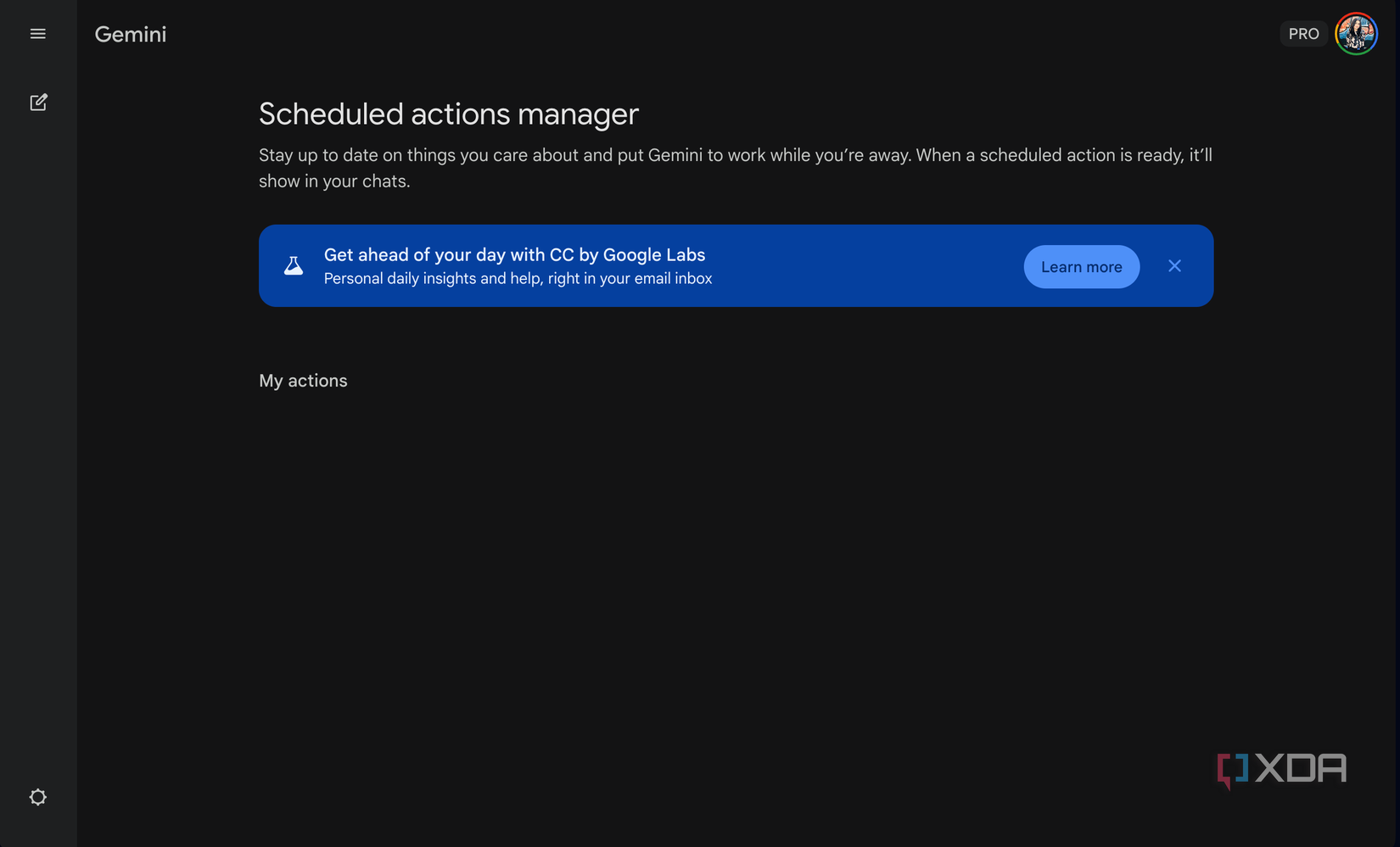 gemini scheduled actions
