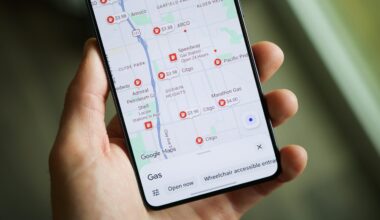 Google Maps showing numerous gas prices in an area.