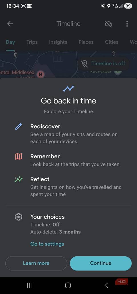 Google Maps Timeline