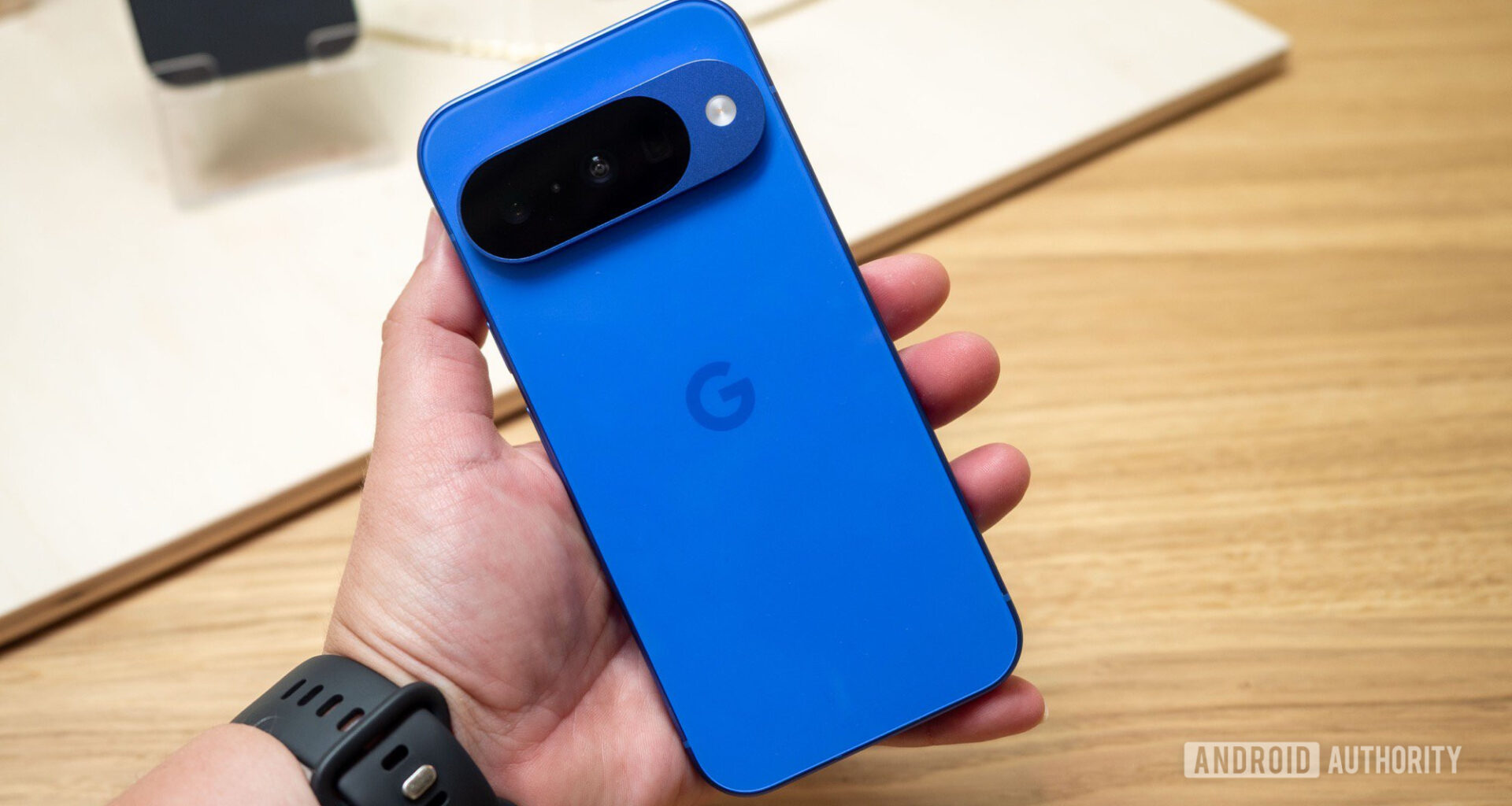 google pixel 10 in hand back indigo