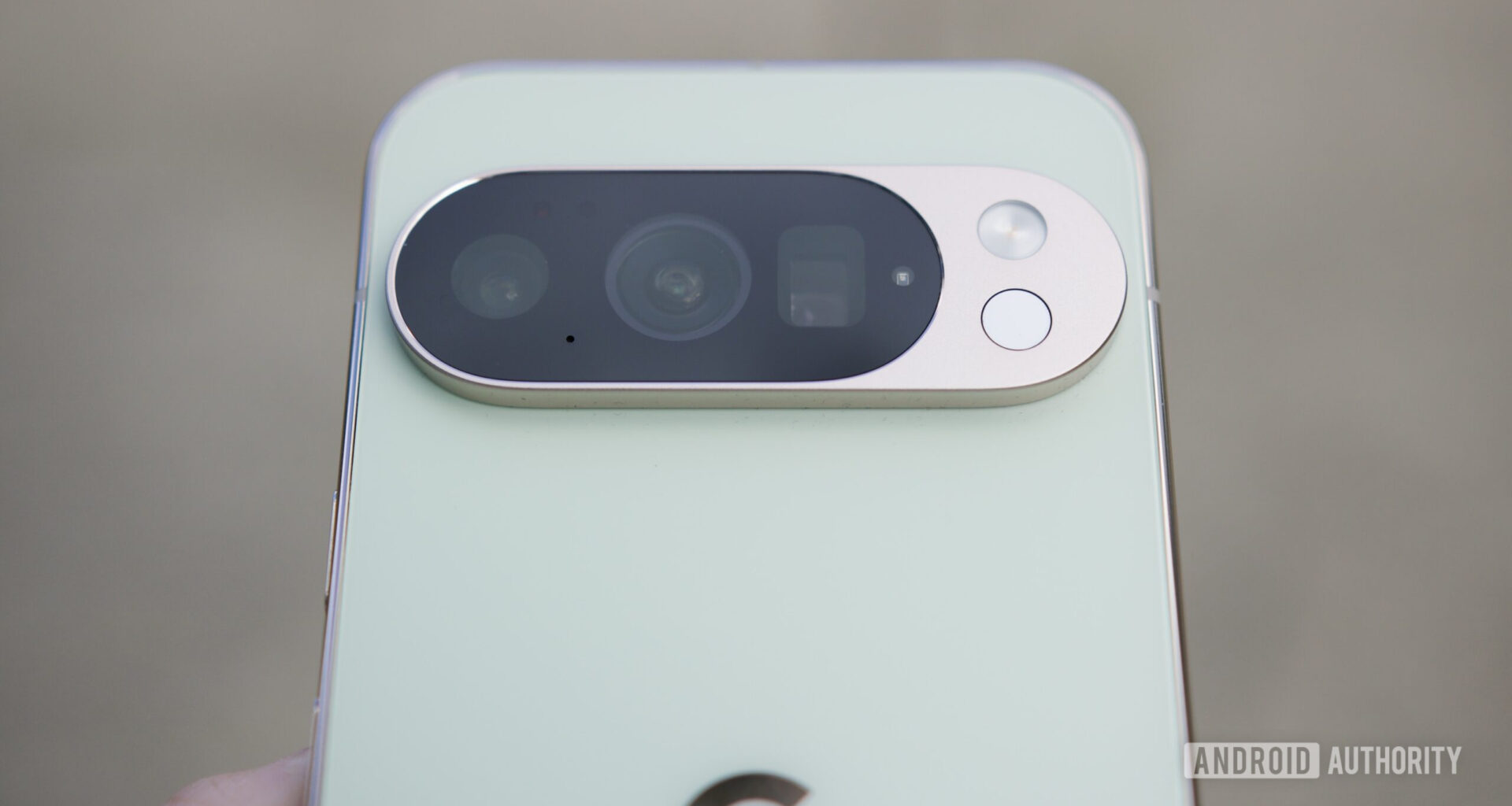 Close-up of the camera bar on the Google Pixel 10 Pro.