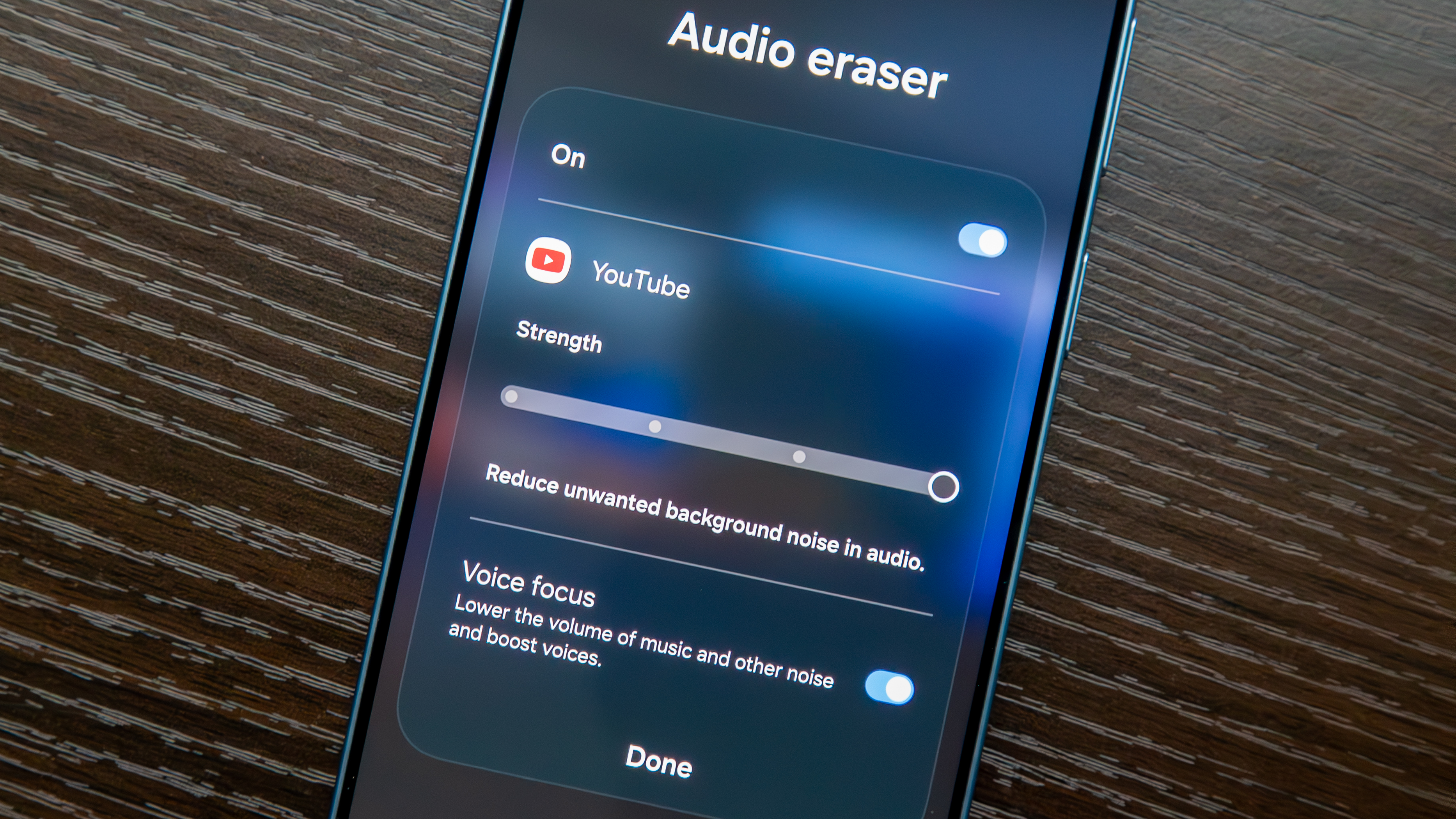 Audio Eraser on the Galaxy S26 Plus