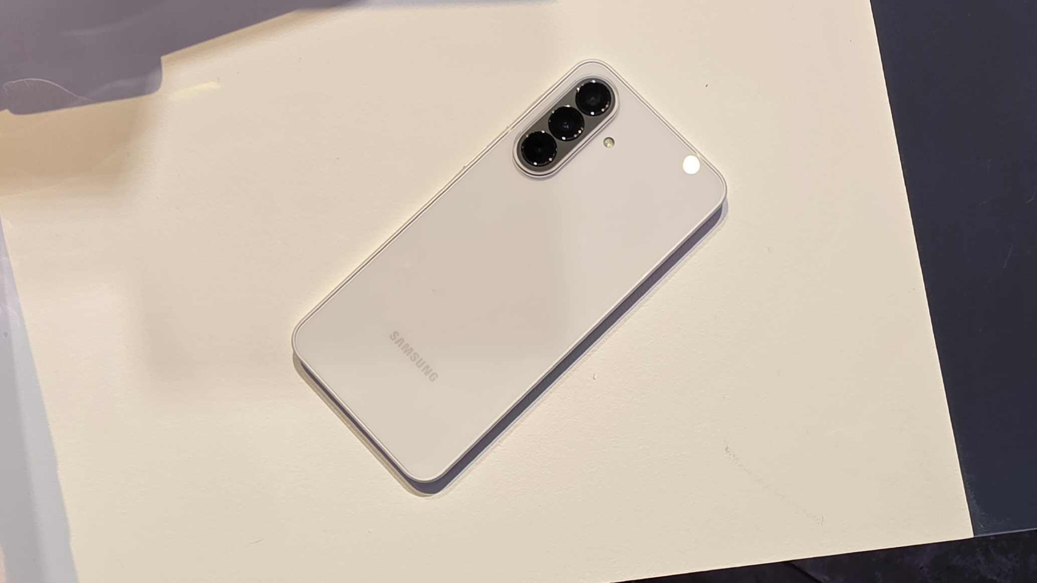 The Samsung Galaxy A37 face down on a table.