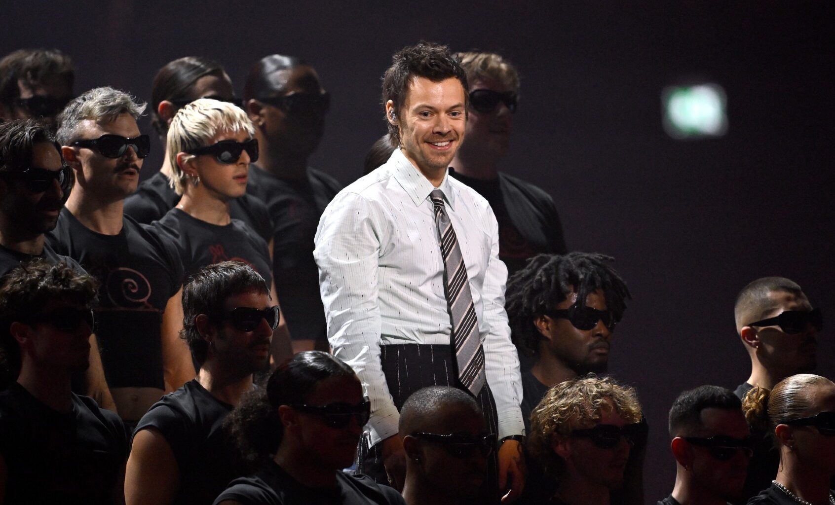 Harry Styles performs "Aperture" on stage during The BRIT Awards (Gareth Cattermole/Getty Images)