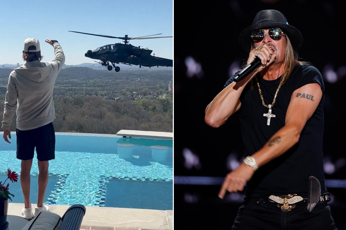 Kid Rock Salutes Military Helicopters at Nashville Estate, Blasts Gavin Newsom