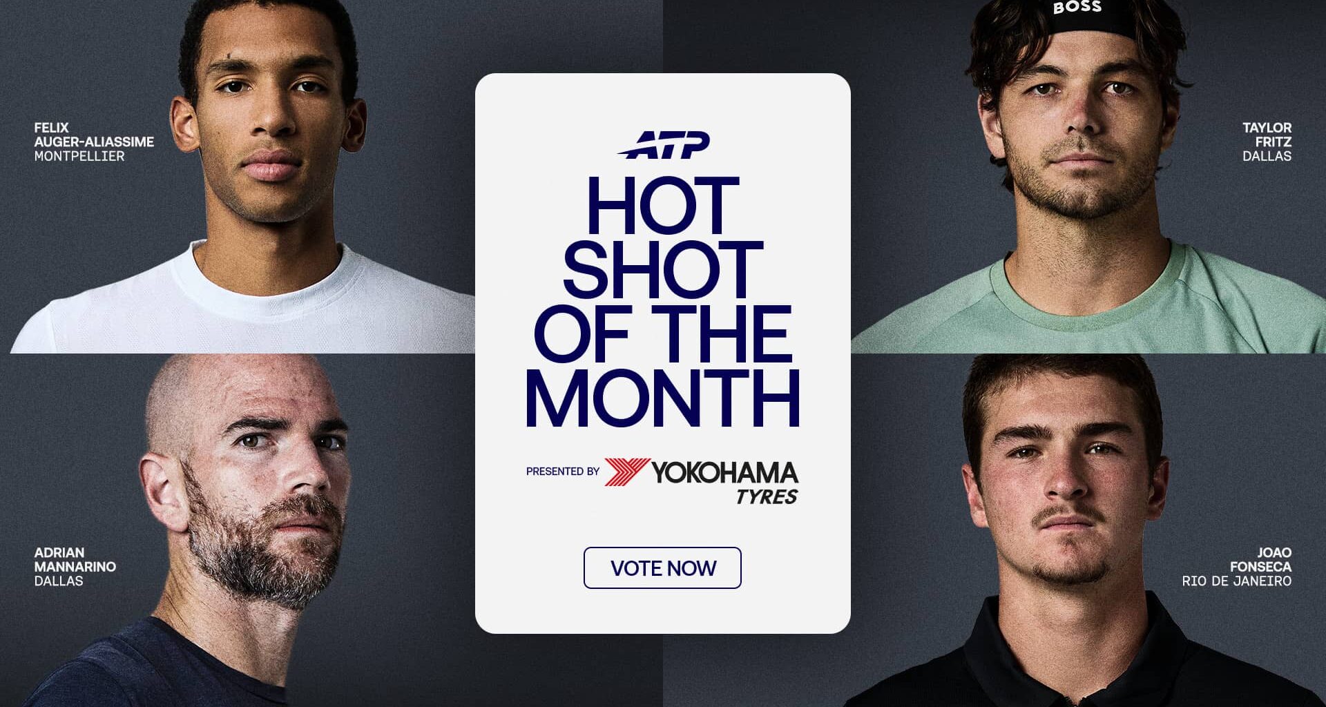 Felix Auger-Aliassime, Adrian Mannarino, Taylor Fritz & Joao Fonseca all feature in February's Hot Shot of the Month.