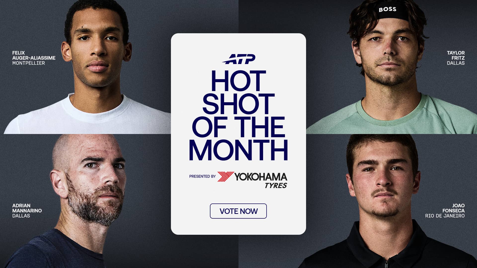 Felix Auger-Aliassime, Adrian Mannarino, Taylor Fritz & Joao Fonseca all feature in February's Hot Shot of the Month. 