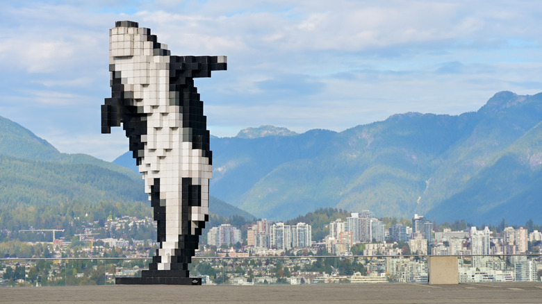 Digital Orca in Jack Poole Plaza in Vancouver's Coal Harbour neighborhood