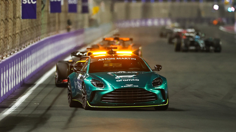 FIA Safety Car appears during the F1 Grand Prix of Saudi Arabia at Jeddah Corniche Circuit on April 20, 2025 in Jeddah, Saudi Arabia.
