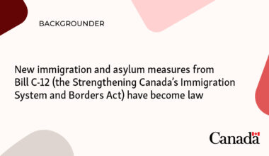 New immigration and asylum measures from Bill C-12 (the Strengthening Canada’s Immigration System and Borders Act) have become law