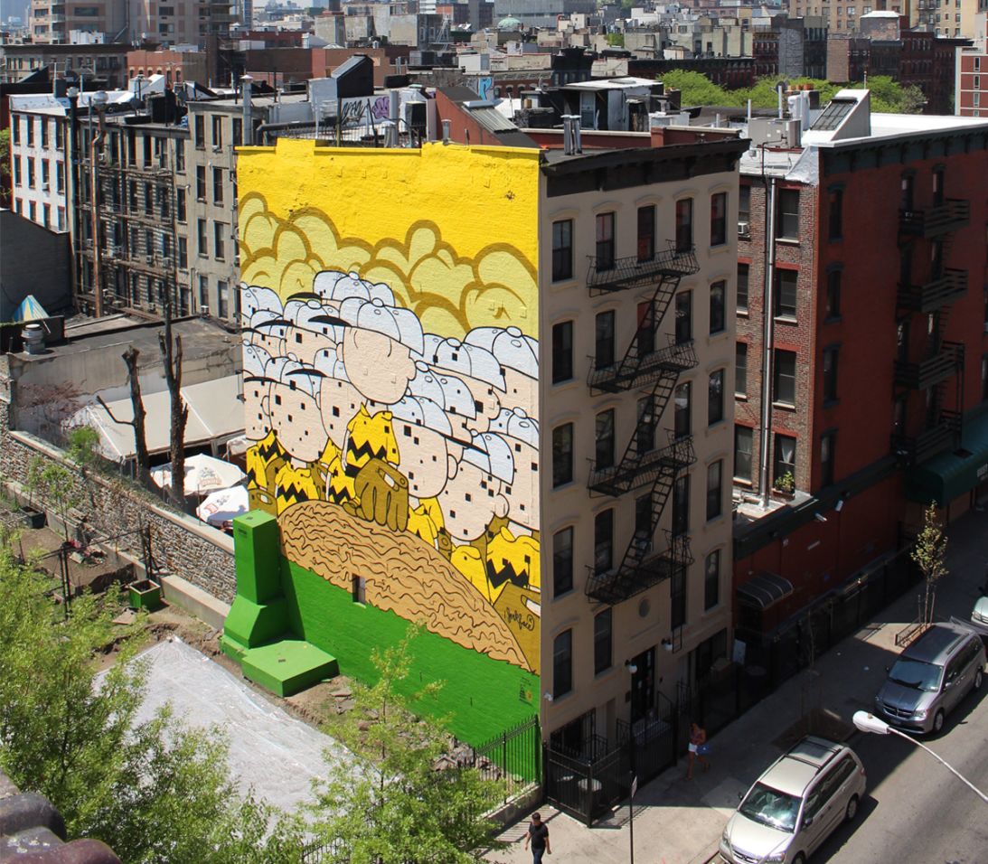 A mural by Jerkface in New York City. The anonymous artist told CNN that unmasking Banksy has ruined the