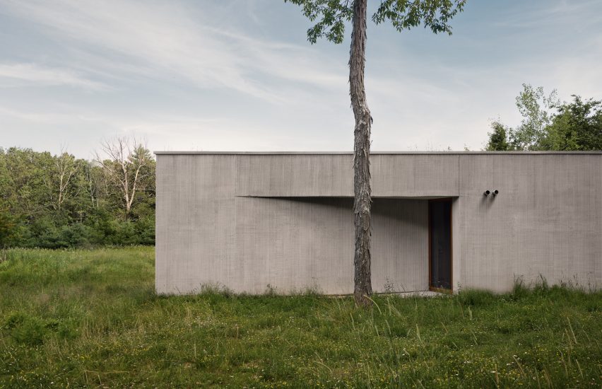 Vipp Guesthouse stucco clad in Upstate New York