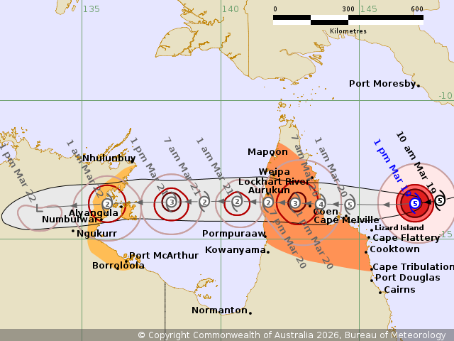 Cyclone Narelle's trackmap issued by the Bureau at 1:50pm.