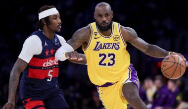 LeBron James notches triple-double, ties wins record as Lakers top Wizards