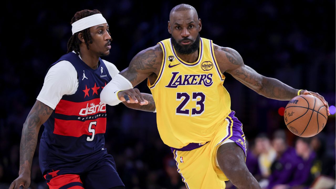 LeBron James notches triple-double, ties wins record as Lakers top Wizards