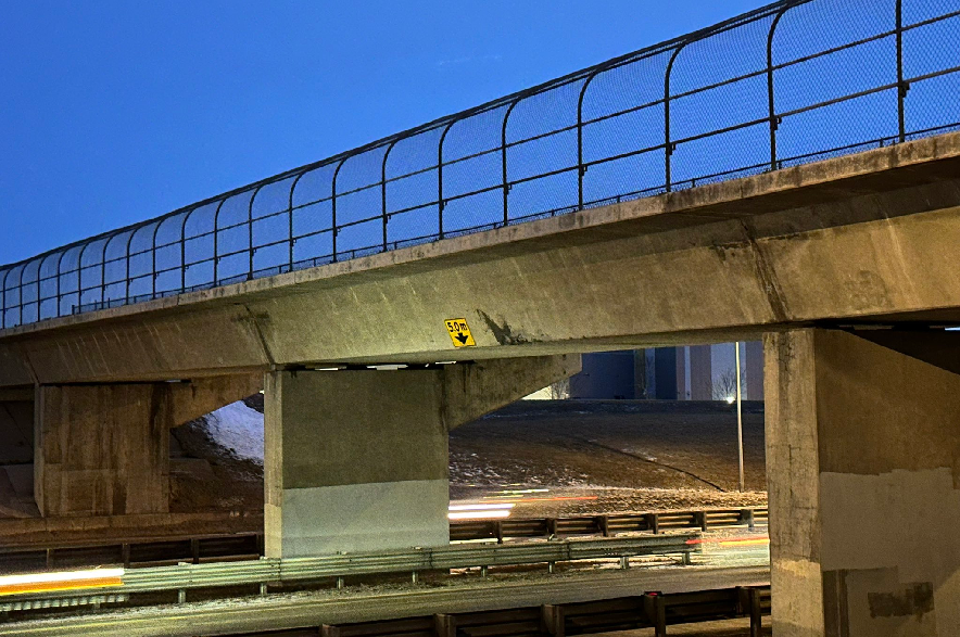 Saskatoon overpass damage.