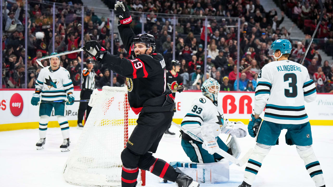 Batherson breaks tie in 3rd, Senators pull away from Sharks to gain in wild card
