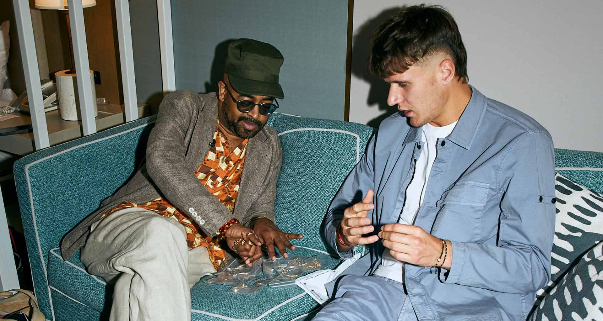 Jakub Mensik participates in the ATP Styling Studio at Indian Wells.