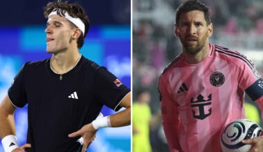 Jakub Mensik attended an Inter Miami match on Wednesday, featuring Lionel Messi.