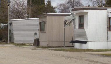 Residents of Twin Pines Mobile Home Park expressing concern over eviction plans in Mississauga.