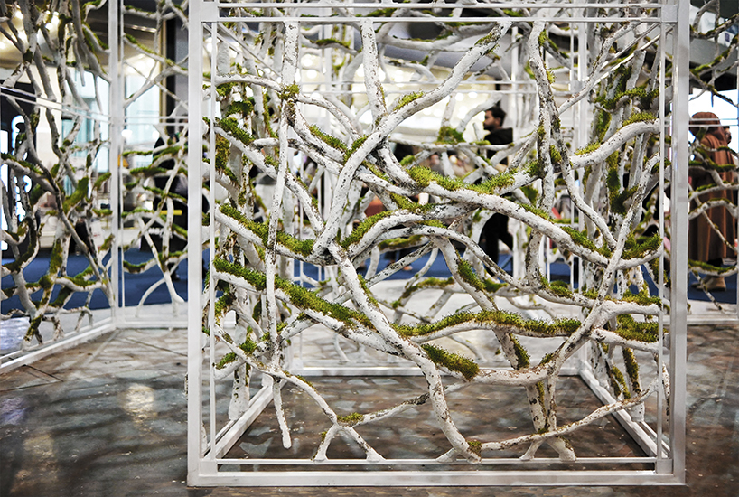recycled paper waste turns into a branch-like lattice in a living spatial installation - 1