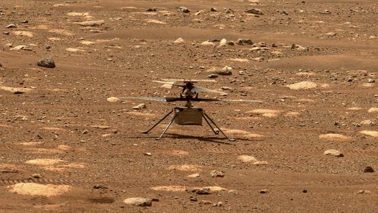 Mars Helicopter Ingenuity on Mars. Credit: NASA