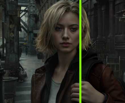 grace being scanned and altered by nvidia's dlss filter.