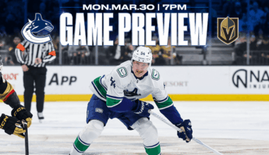 Canucks Roll into Vegas to Face Golden Knights on Monday Night