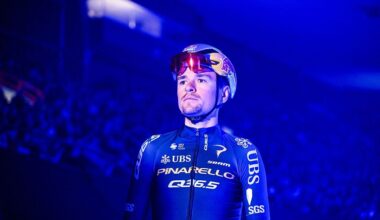 British Tom Pidcock of Pinarello Q36.5 Pro Cycling Team pictured at the team presentation at the start of the 81st edition of the men's one-day cycling race Omloop Het Nieuwsblad (UCI World Tour), the opening race of the Flemish one-day classics season, 207,6 km from Gent to Ninove, Saturday 28 February 2026. BELGA PHOTO ELIAS ROM (Photo by ELIAS ROM / BELGA MAG / Belga via AFP)
