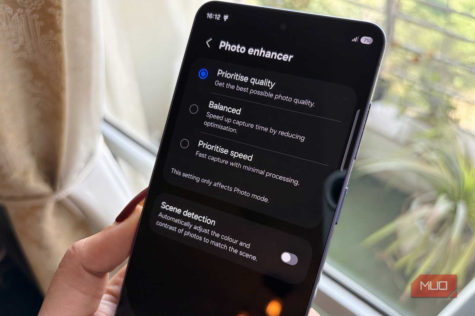 Photo Enhancer settings on Samsung Galaxy S26