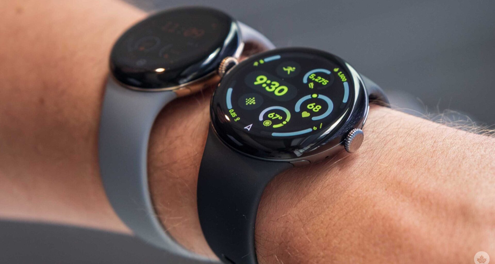 Two Google Pixel Watch 3 devices on a wrist