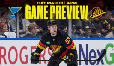 Canucks Host Blues on Saturday Evening at Rogers Arena