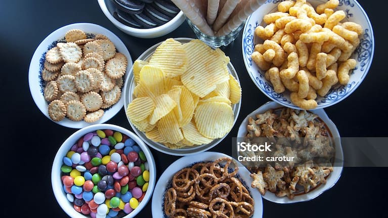 Processed sweet and salty food.