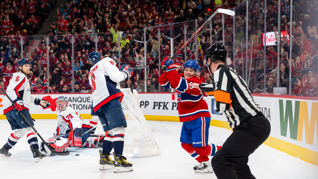 Caufield scores twice, Canadiens top Capitals to push point streak to 7