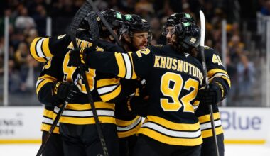 Pastrnak runs point streak to 8, Bruins cruise past Jets