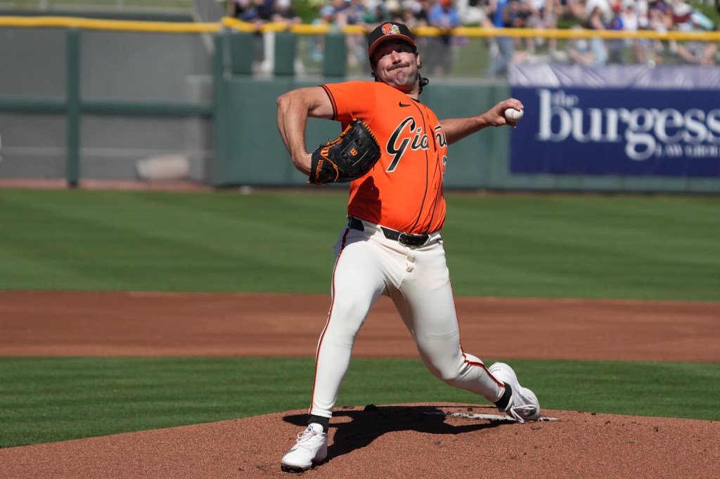 San Francisco Giants pitcher Robbie Ray (38) throws the ball.