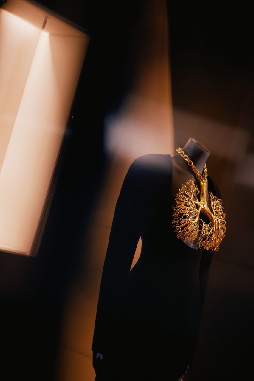 Schiaparelli gown with trompe l'oeil lungs