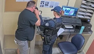 Ottawa City Councillor Matthew Luloff undergoing a breathalyzer test.
