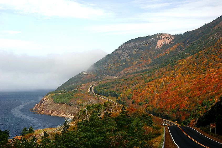 Glorious autumn colours on the winding roads of Cape Breton's Cabot Trail.