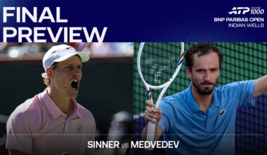 Jannik Sinner and Daniil Medvedev will meet for the Indian Wells trophy on Sunday.