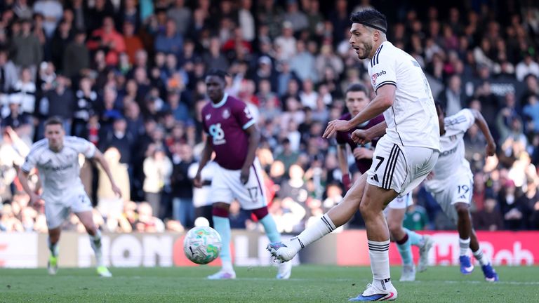 Raul Jimenez scores from the penalty spot to seal Fulham's win against Burnley