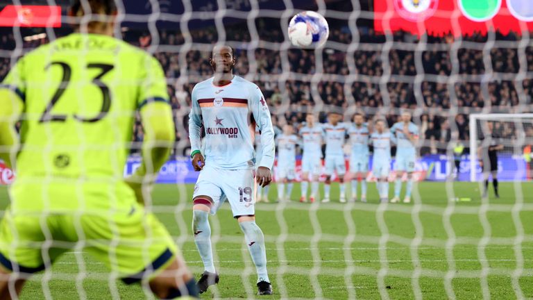 Ouattara tried a Panenka but it did not come off