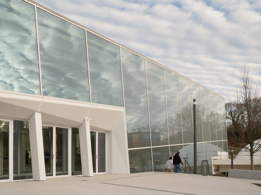 Exterior view of glass structure by Snøhetta