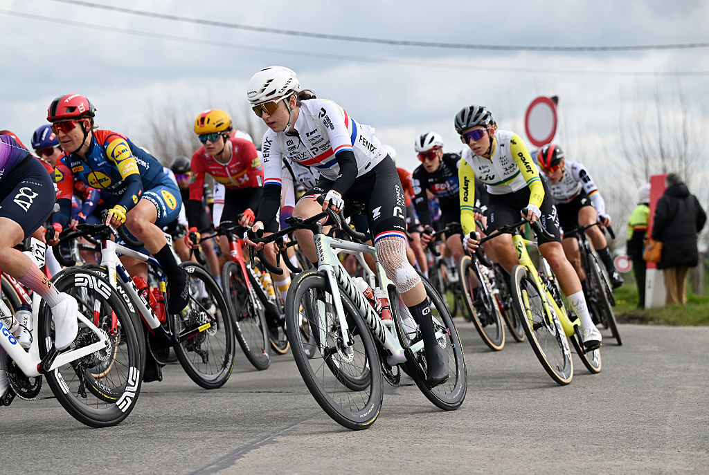 WEVELGEM, BELGIUM - MARCH 29: Millie Couzens of Great Britain and Team Fenix-Premier Tech competes during the 13th In Flanders Fields - From Middelkerke to Wevelgem 2026 - Women's Elite a 135.2km one day race from Wevelgem to Wevelgem / #UCIWWT / on March 29, 2026 in Wevelgem, Belgium. (Photo by Luc Claessen/Getty Images)