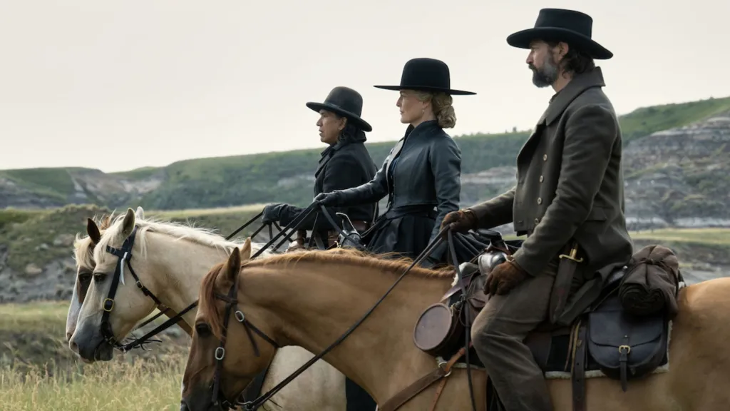 People riding horses in The Abandons.