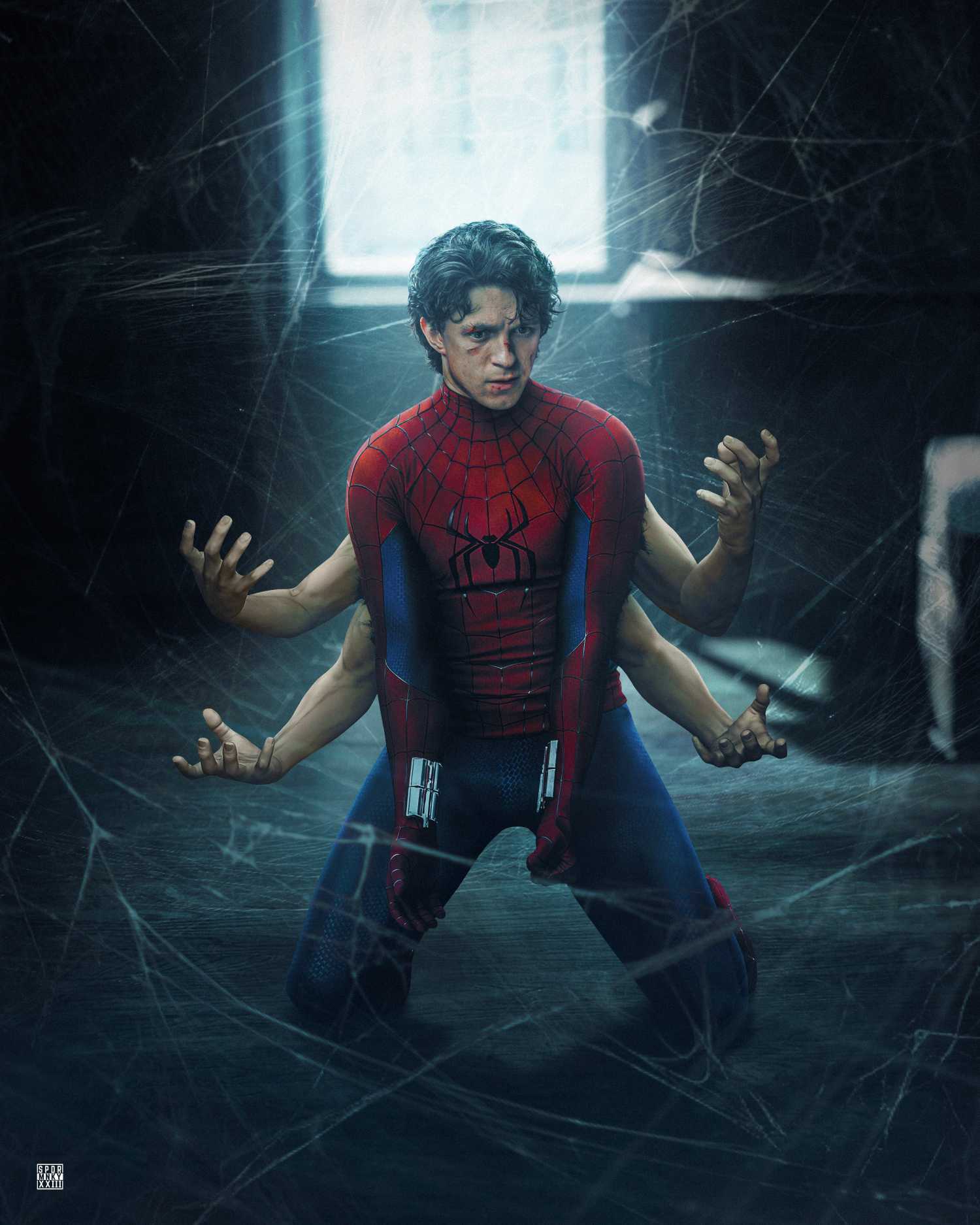 Tom Holland's Peter Parker with Six Arms in Spider-Man Brand New Day art by Spdrmnkyxxiii