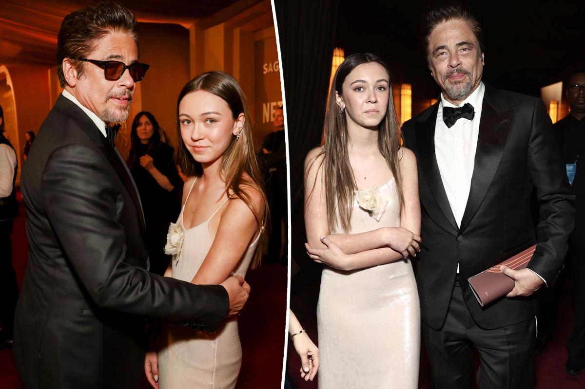 Benicio del Toro's daughter, 14, makes red carpet debut at SAG Actor Awards 2026