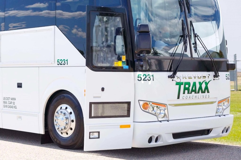 A TRAXX Coachlines bus.