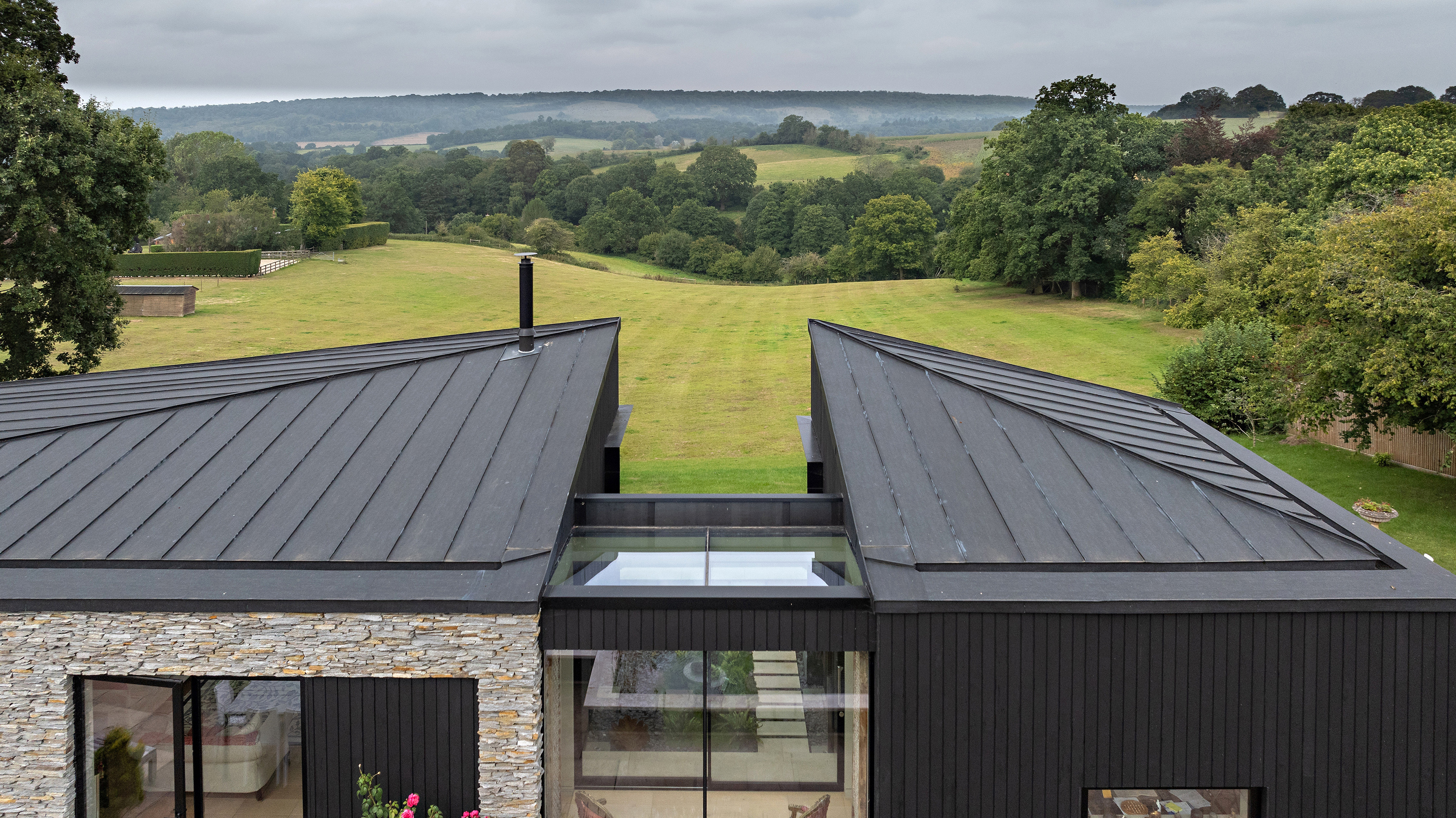 The Hidden House offers views over the North Downs