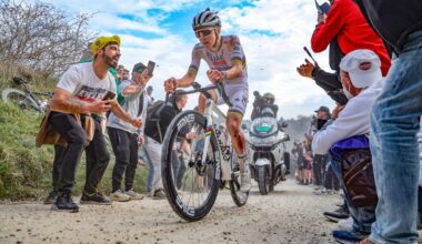Tadej Pogacar of Slovenia and UAE Team Emirates rides the last uphill pass during the 19th Strade Bianche 2025, Elite Men, in Siena, Italy, on March 8, 2025. (Photo by Paolo Giuliani/NurPhoto)